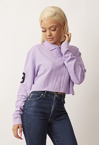 RARE REWORKED LILAC POLO RALPH LAUREN REWORKED POLO TOP
