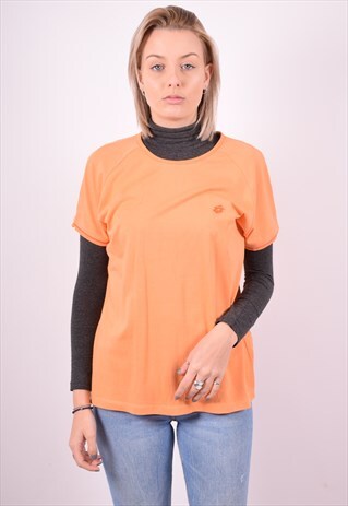 LOTTO WOMENS VINTAGE T-SHIRT TOP XL ORANGE 90S