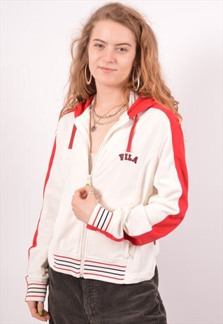VINTAGE FILA HOODIE SWEATER WHITE