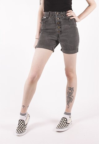 VINTAGE USA DENIM BUTTON UP HIGH WAISTED SHORTS /MM3689