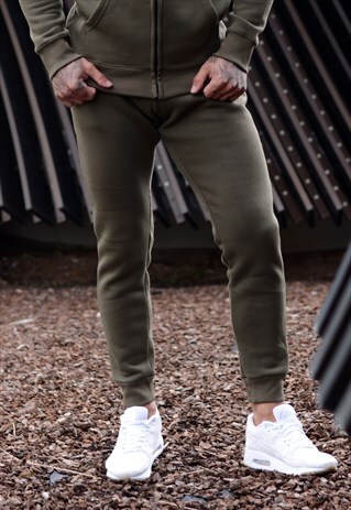 STAPLE BLANK PLAIN SLIM JOGGER - KHAKI GREEN