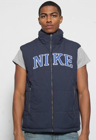 VINTAGE NIKE LOGO GILET JACKET BLUE