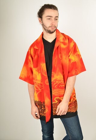 VINTAGE Y2K CRAZY PATTERNED SHIRT
