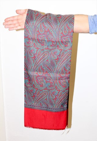 VINTAGE 1980S MULTI COLOURED PAISLEY MEN BANDANA SCARF