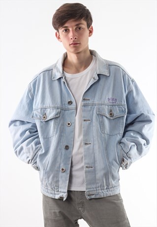 VINTAGE HUGO BOSS TRUCKER 90S BLUE PADDED DENIM JEANS