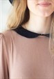 LIGHT BROWN A LINE PETER PAN COLLAR DRESS