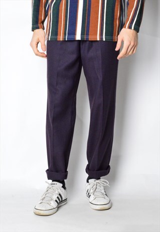 VINTAGE 80S PURPLE WOOL BLEND PANTS