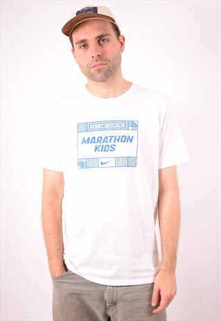 NIKE MENS VINTAGE T-SHIRT TOP LARGE WHITE 90S