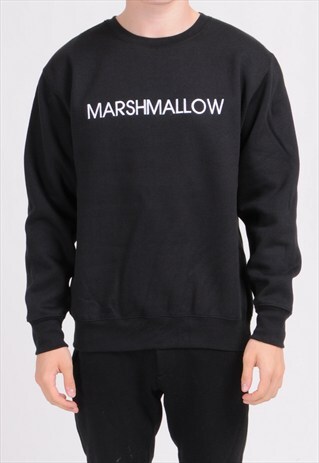 BLACK MARSHMALLOW SWEATSHIRT - EMBROIDERED