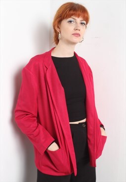 Vintage 80's Knitted Blazer Jacket Pink