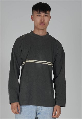 1980'S KHAKI GREEN RARE STONE ISLAND LONG SLEEVED T-SHIRT