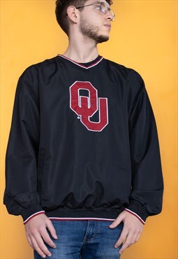 Vintage Oklahoma Football NFL Windbreaker Sweatshirt in Blac