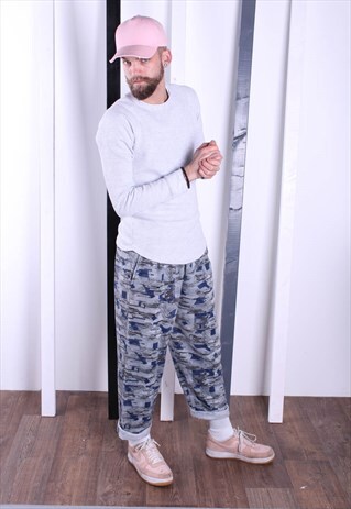 VINTAGE 90S PATTERNED CRAZY PRINT TROUSERS. UNISEX. GYM