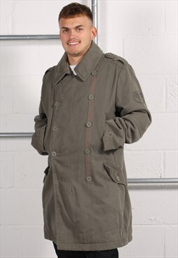 Vintage Tommy Hilfiger Over Coat in Green Long Jacket XXL