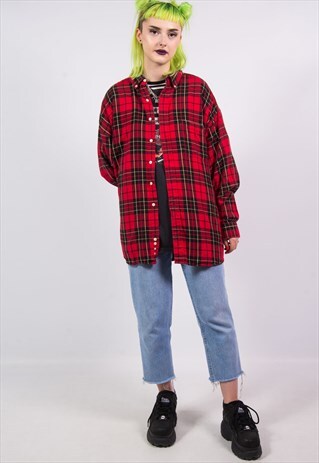 VINTAGE 90'S CHECK FLANNEL SHIRT