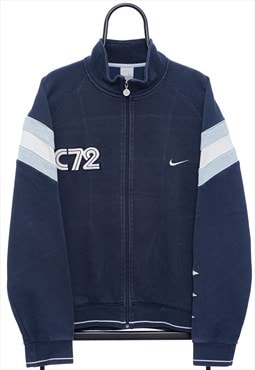 Vintage Nike C72 Navy Full Zip Sweatshirt Womens