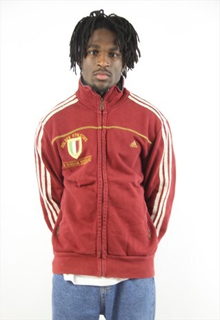 VINTAGE ADIDAS ATHLETICS RED ZIP-UP SWEATSHIRT