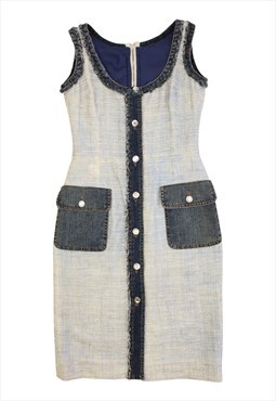 Vintage y2k Dolce&Gabbana tweed/denim dress