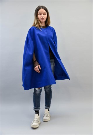 FASHION CAPE WOOL JACKET WINTER CAPE COAT