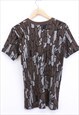 VINTAGE TREBARK ABSTRACT TEE BROWN SHORT SLEEVE WITH PATTERN