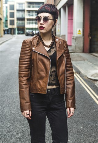 SOFT COCO LAMBSKIN LEATHER BIKER JACKET (QUILTED ARM)