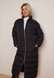 JUSTYOUROUTFIT BLACK MAXI LONGLINE PUFFER COAT