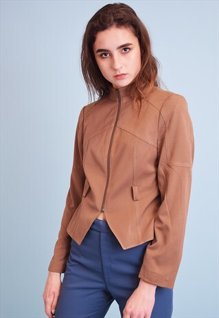 VINTAGE 90'S RETRO MINIMALIST CLASSY CROPPED JACKET TOP