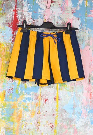 SHORTS IN GOLD N BLUE STRIPE