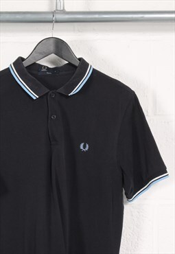 Vintage Fred Perry Polo Shirt Navy Short Sleeve Tee XL