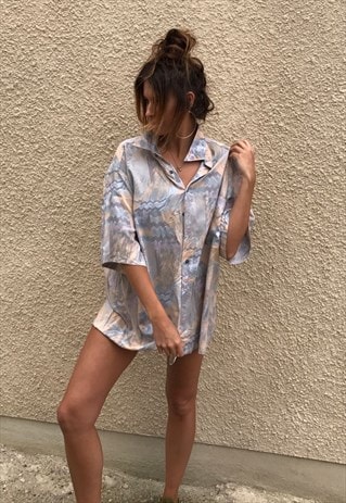 PATTERNED OVERSIZED RETRO VINTAGE UNISEX FESTIVAL SHIRT