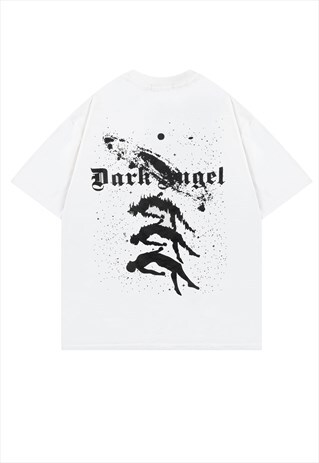 Psychedelic t-shirt spirit print tee grunge top off white