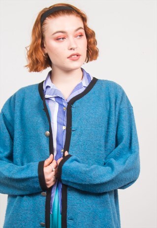 VINTAGE 90'S BLUE FLEECE CARDIGAN
