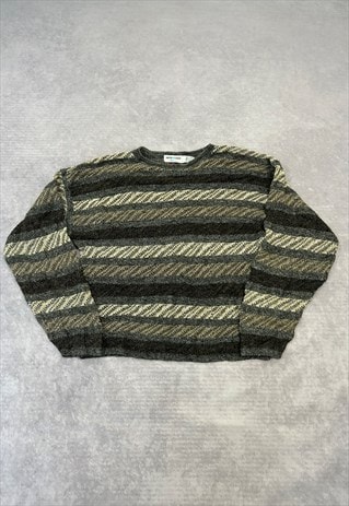 VINTAGE KNITTED JUMPER ABSTRACT PATTERNED KNIT SWEATER