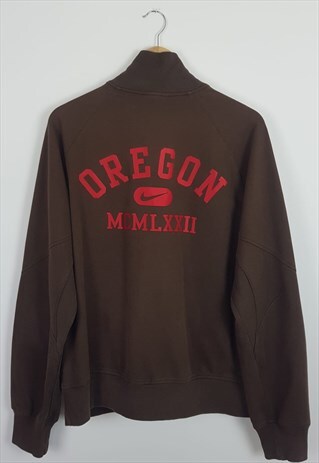 VINTAGE NIKE FULL ZIP SWEATSHIRT BROWN