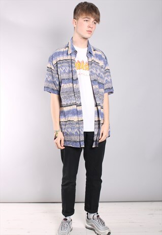 VINTAGE ABSTRACT CRAZY PATTERN SHIRT