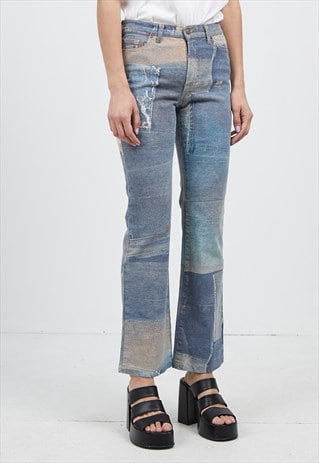 VINTAGE BLUE ORANGE JUST CAVALLI DENIM JEANS