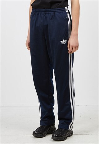 VINTAGE RETRO NAVY ADIDAS TRACK BOTTOMS JOGGERS