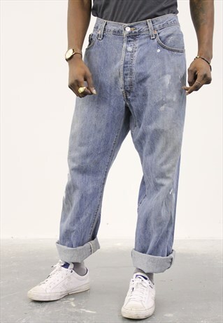 VINTAGE BLUE LEVI'S PAINT 501 JEANS