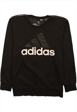 Vintage 90's Adidas Sweatshirt Spellout Crew Neck Black