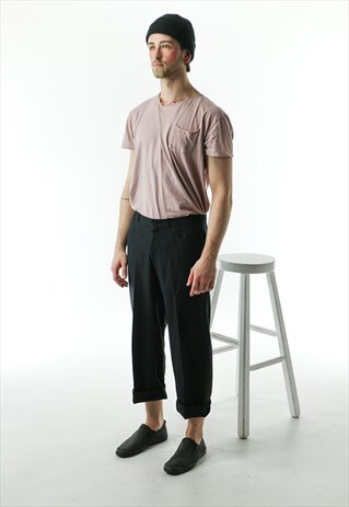 BLACK PLEATED PANTS / HIGH WAISTED PANTS