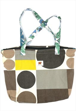 Reworked Geometric Vintage Fabric Shoulder Bag 