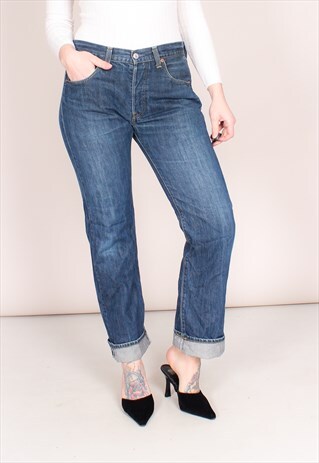 VINTAGE 90S MID WASH BLUE LEVI'S 501 JEANS