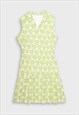 Pink green floral patterned '60s/70s midi dress