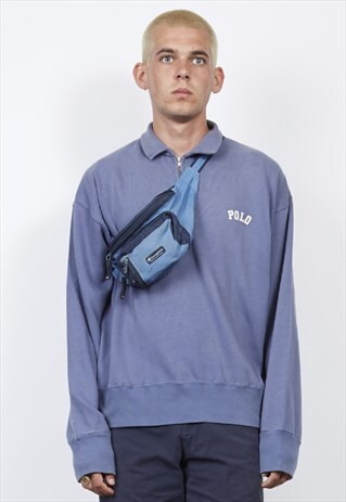 VINTAGE 90'S CHAMPION TONAL BLUE BUM BAG