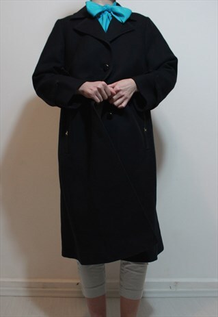 NAVY BLUE WOOL COAT