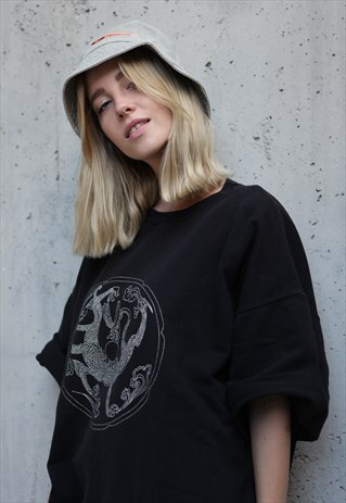 VINTAGE Y2K SUPER OVERSIZED DRAGON GRUNGE GRAPHIC T-SHIRT