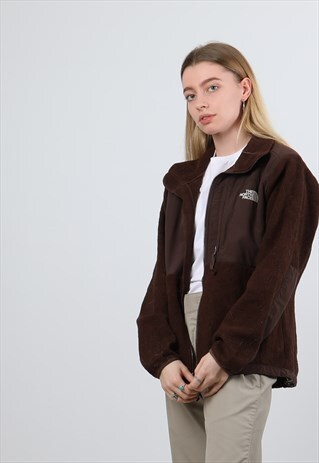VINTAGE THE NORTH FACE MEDIUM BROWN ZIPPED FLEECE