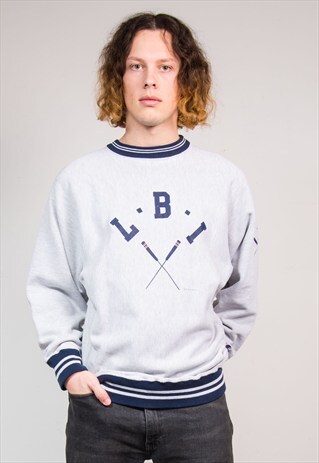 VINTAGE 90'S GREY CHAMPION SPORTS SWEATER SWEATSHIRT