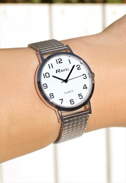 Classic Silver Watch with Expander Strap