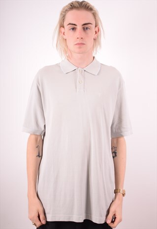 TRUSSARDI MENS VINTAGE POLO SHIRT XXL GREY 90S